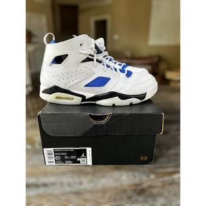 Jordan Flight Club 91 White Hyper Royal-Black, Size 6.5Y, Box